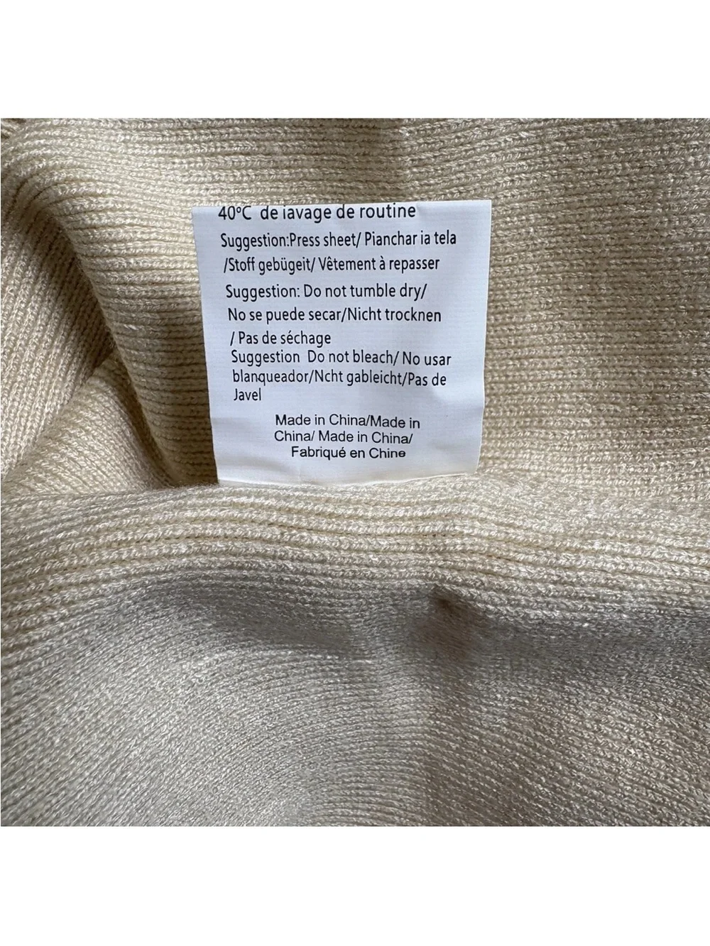 Coofandy Sweater Pullover Men M Cream Beige Knit Long Sleeve Crew Neck Button